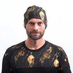 SENSOR Merino Impress čepice černá/cosmos