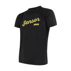 Sensor Coolmax Fresh Pt Logo čierne pánske tričko krátky rukáv