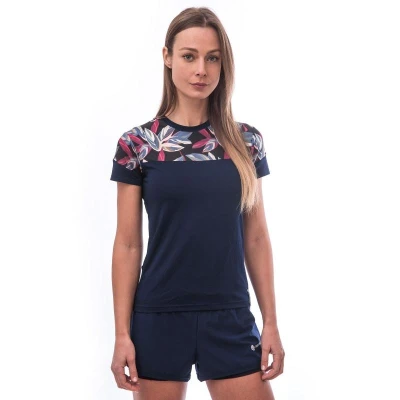 Sensor Coolmax Impress Deep Blue/leaves dámské funkční tričko
