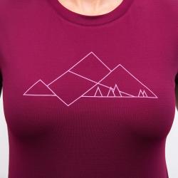 SENSOR Coolmax Tech Geo Mountains dámské triko kr.rukáv Lilla