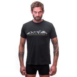 SENSOR Coolmax Tech Mountains Limited pánské černé triko kr.rukáv