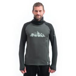 SENSOR Coolmax Thermo Mountains pánská mikina Olive/černá