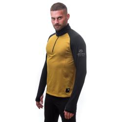 Sensor Coolmax Thermo mustard/černá pánská mikina se zipem