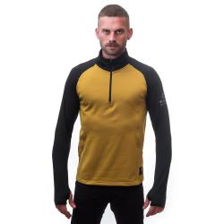 Sensor Coolmax Thermo mustard/černá pánská mikina se zipem
