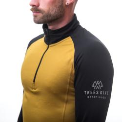 Sensor Coolmax Thermo mustard/černá pánská mikina se zipem