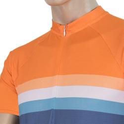 Sensor Cyklo Summer Stripe modro/oranžový pánský dres krátký rukáv