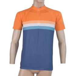 Sensor Cyklo Summer Stripe modro/oranžový pánský dres krátký rukáv