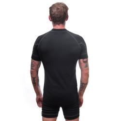 SENSOR Double Face pánské černé triko kr. rukáv