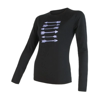 Sensor Merino Active Pt Arrows Černá dámské funkční tričko