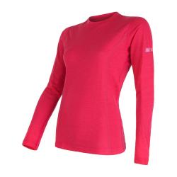Sensor Merino Active magenta dámske tričko dlhý rukáv