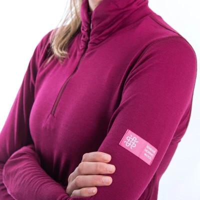 Sensor Merino Active Zip Lilla dámské funkční tričko