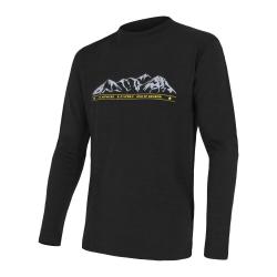Sensor Merino Active Pt Mountains Čierna pánske funkčné tričko