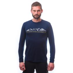 SENSOR Merino Active Mountains pánské triko dl. rukáv Deep Blue