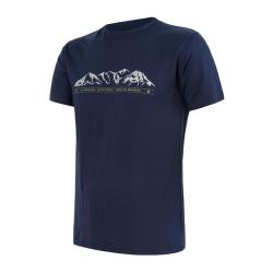 Sensor Merino Active Pt Mountains Deep Blue pánske funkčné tričko