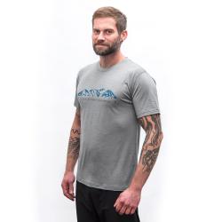 SENSOR Merino Active Mountains pánské šedé triko kr. rukáv