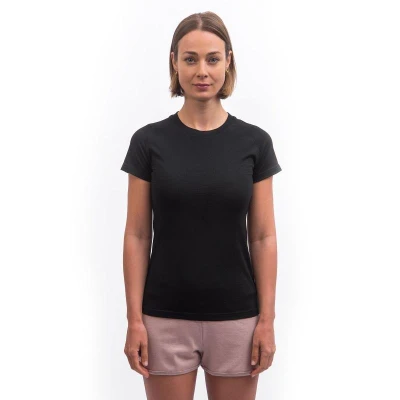 SENSOR Merino Active No Logo dámské černé triko kr. rukáv