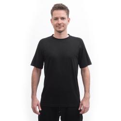 SENSOR Merino Active No Logo pánské černé triko kr. rukáv Raglan