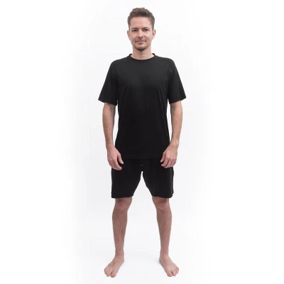 SENSOR Merino Active No Logo pánské černé triko kr. rukáv Raglan
