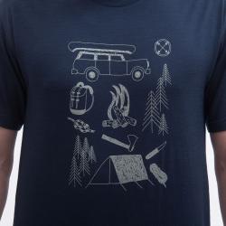 SENSOR Merino Active Outside pánské triko kr. rukáv Deep Blue