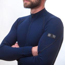 SENSOR Merino Active pánské triko dl.rukáv zip Deep Blue