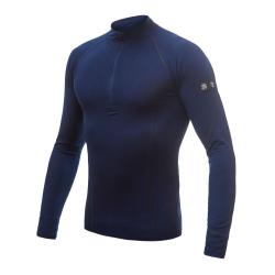 SENSOR Merino Active pánské triko dl.rukáv zip Deep Blue