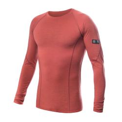SENSOR Merino Active pánské triko dl. rukáv Terracotta