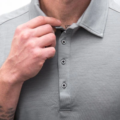 SENSOR Merino Active Polo pánské šedé triko kr.rukáv