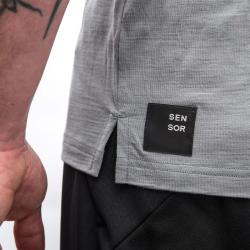 SENSOR Merino Active Polo pánské šedé triko kr.rukáv
