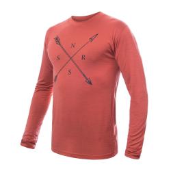 SENSOR Merino Active Snsr pánské triko dl.rukáv Terracotta