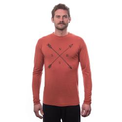 SENSOR Merino Active Snsr pánské triko dl.rukáv Terracotta