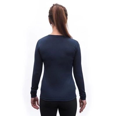 SENSOR Merino Active Songbirds dámské triko dl.rukáv Deep Blue