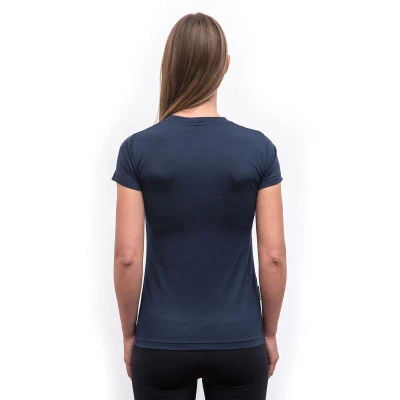 SENSOR Merino Active Songbirds dámské triko kr. rukáv Deep Blue