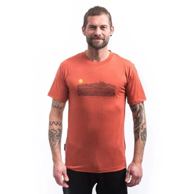 SENSOR Merino Active Sunrise pánské triko kr.rukáv Terracotta