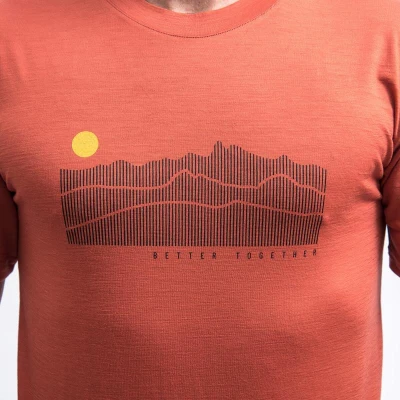 SENSOR Merino Active Sunrise pánské triko kr.rukáv Terracotta