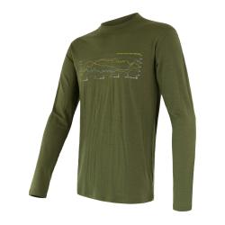Sensor Merino Active Pt Track Safari Green pánské funkční tričko