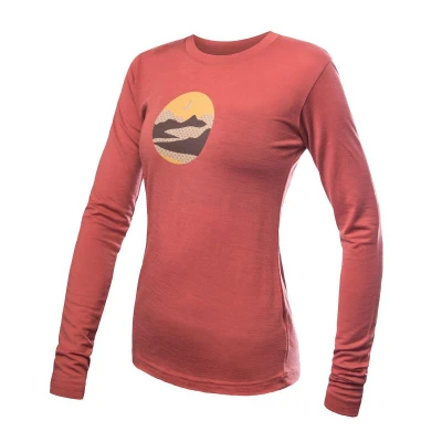 SENSOR Merino Active Triglav dámské triko dl.rukáv Terracotta