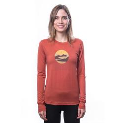 SENSOR Merino Active Triglav dámské triko dl.rukáv Terracotta