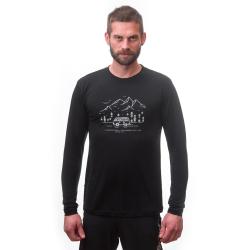 SENSOR Merino Active Van Life pánské černé triko dl.rukáv