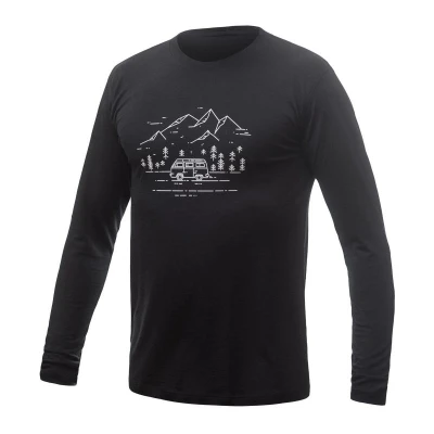 SENSOR Merino Active Van Life pánské černé triko dl.rukáv SENSOR Merino Active Van Life pánské černé triko dl.rukáv