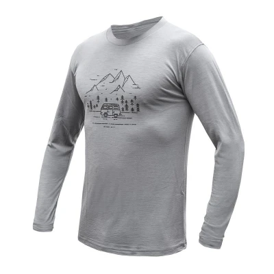 SENSOR Merino Active Van Life pánské šedé triko dl.rukáv SENSOR Merino Active Van Life pánské šedé triko dl.rukáv