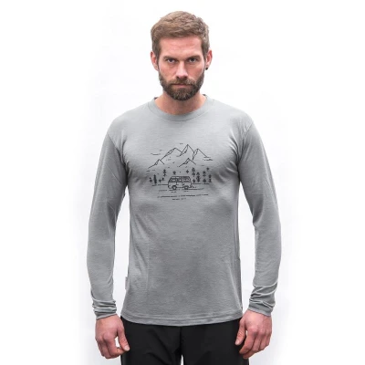 SENSOR Merino Active Van Life pánské šedé triko dl.rukáv