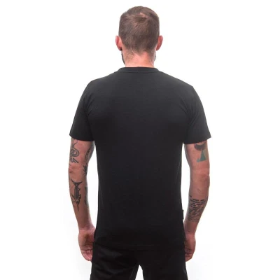 SENSOR Merino Active Van Life pánské černé triko kr.rukáv