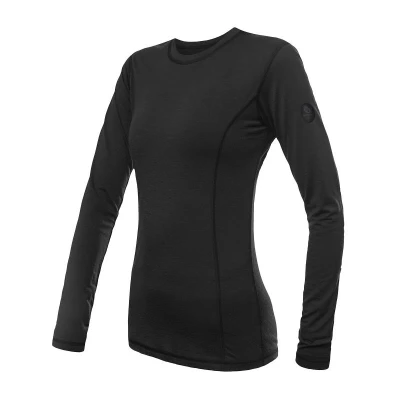 SENSOR Merino Air dámské černé triko dl.rukáv