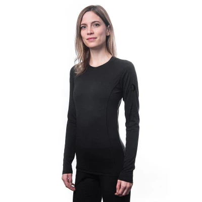 SENSOR Merino Air dámské černé triko dl.rukáv
