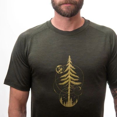 SENSOR Merino Air Earth pánské triko Olive Green
