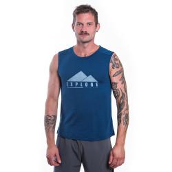 SENSOR Merino Air Explore pánské triko bez rukávu Tm.modrá