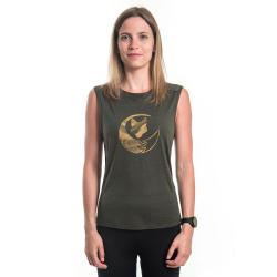 SENSOR Merino Air Fox dámské triko bez rukávu Olive Green