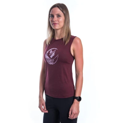 SENSOR Merino Air Fox dámské triko bez rukávu Port Red