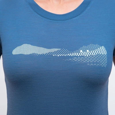SENSOR Merino Air Hills dámské triko Riviera Blue