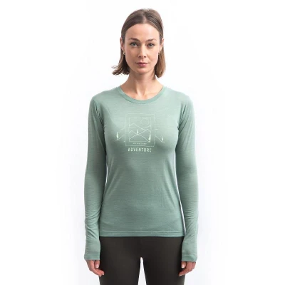 SENSOR Merino Air Say Yes dámské triko dl. rukáv Basil Green